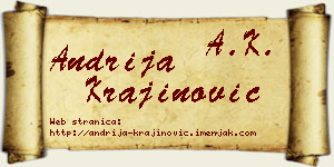 Andrija Krajinović vizit kartica